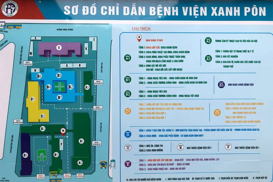 sơ đồ bệnh viện đa khoa xanh pôn