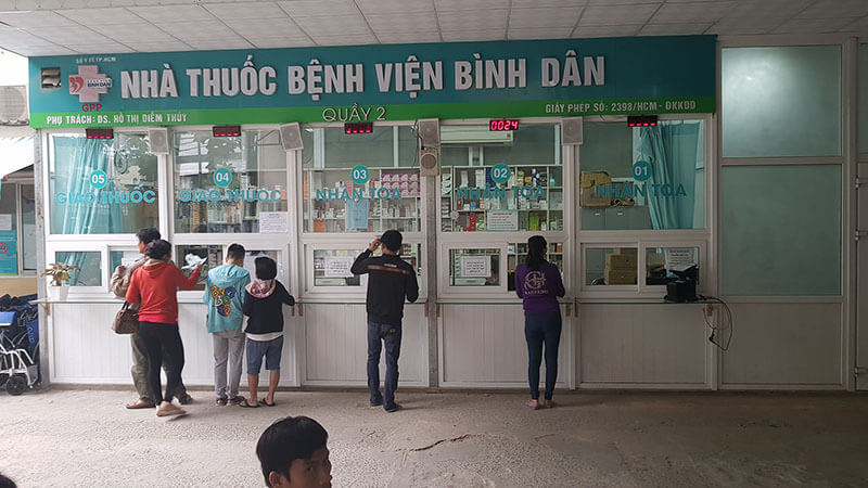 khu vực thuốc bệnh viện bình dân