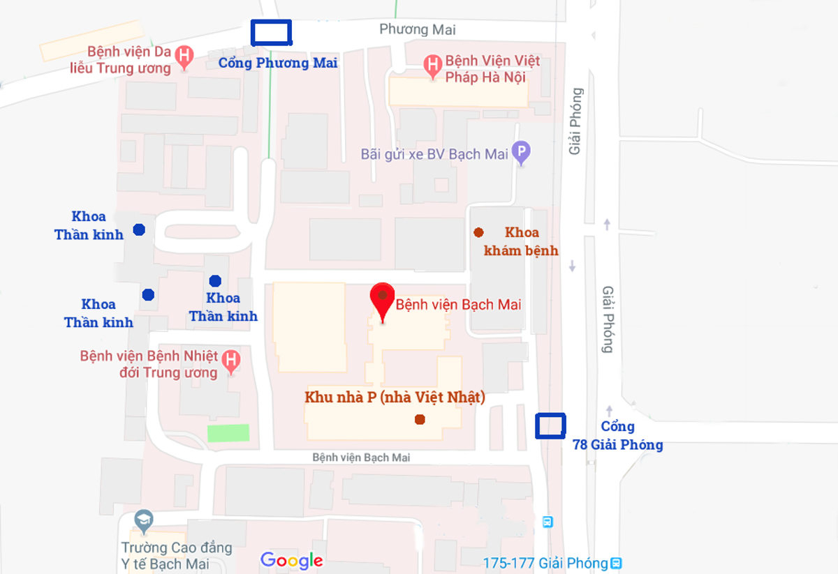 Sơ đồ bệnh viện Bạch Mai