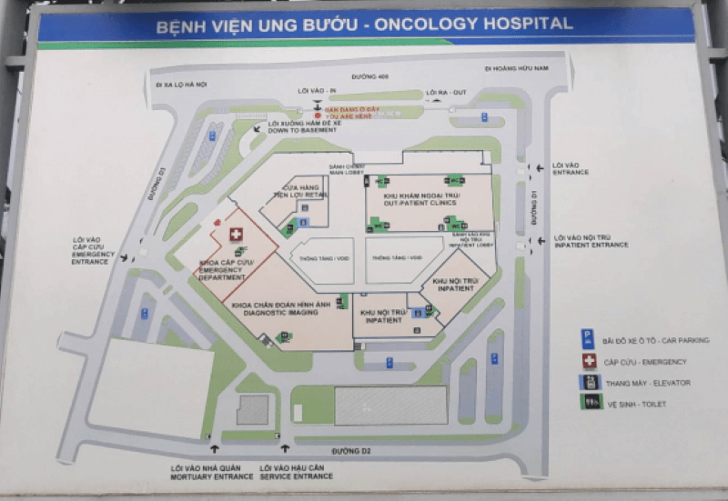 Sơ đồ bệnh viện ung bướu TP.HCM