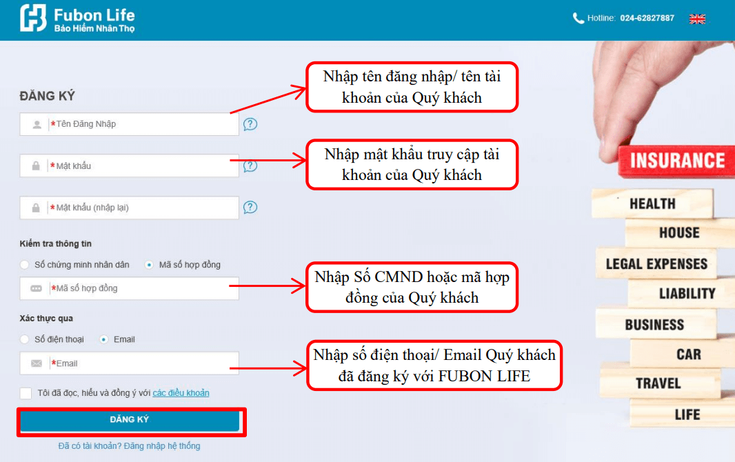 Tra cứu hợp đồng bảo hiểm Fubon tại website fubonlife.com.vn