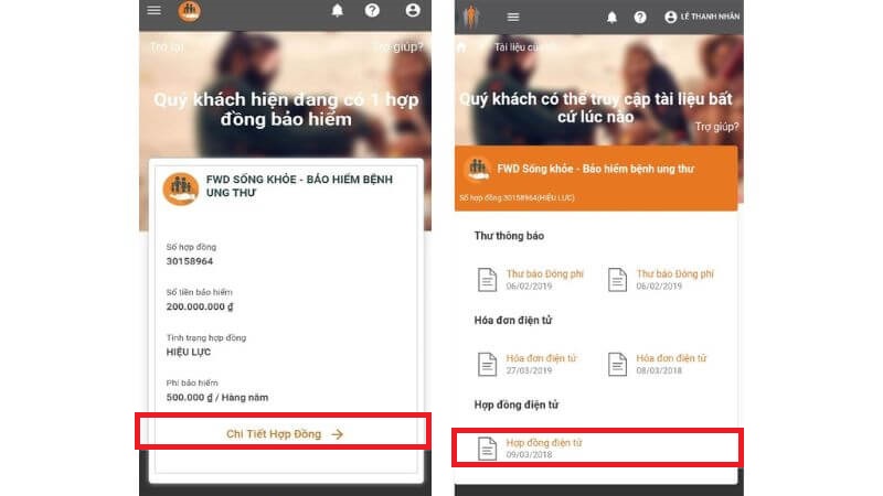 Tra cứu hợp đồng bảo hiểm FWD trên ứng dụng FWD E-Services