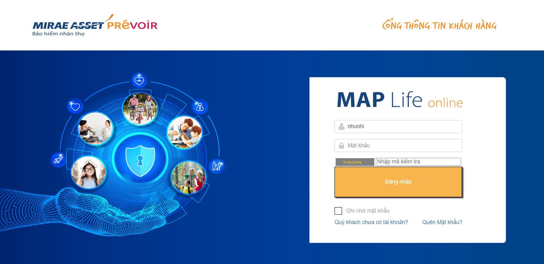 Tra cứu hợp đồng bảo hiểm tại website chính thức của Mirae Asset Prévoir