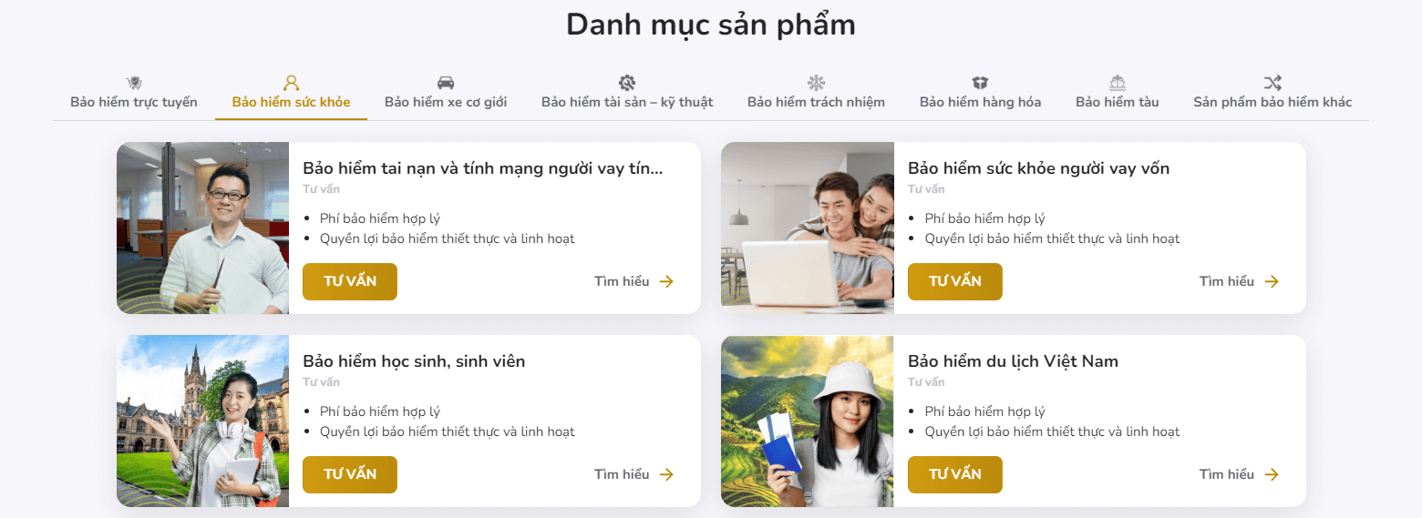 Các gói bảo hiểm HD
