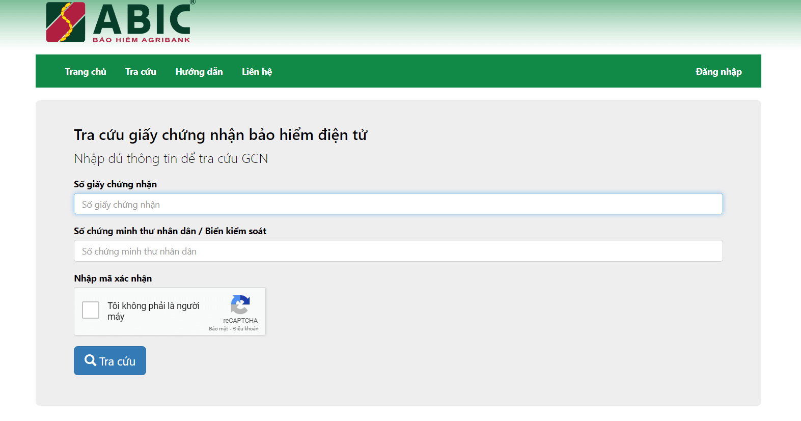 Tra cứu hợp đồng bảo hiểm ABIC qua website abic.com.vn