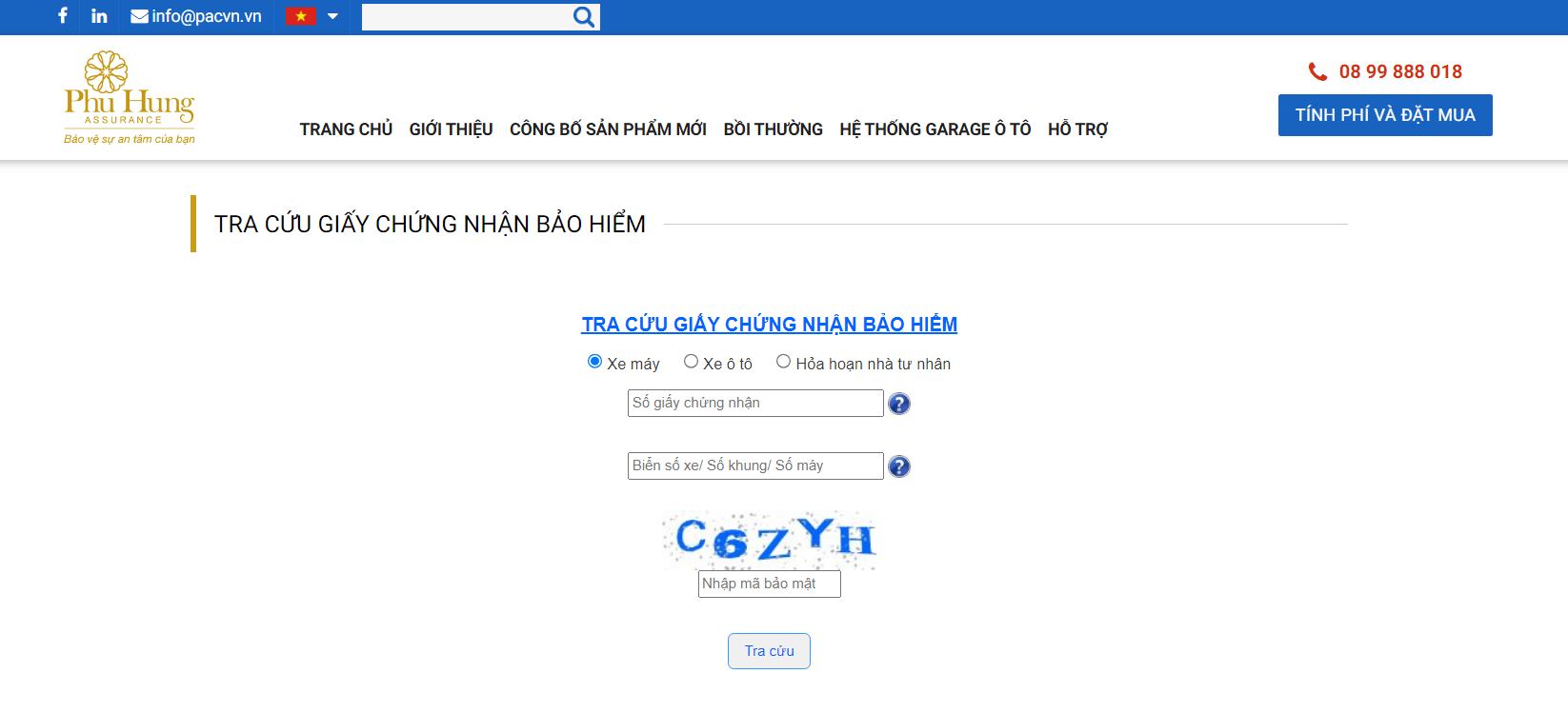 Tra cứu hợp đồng bảo hiểm Phú Hưng PAC