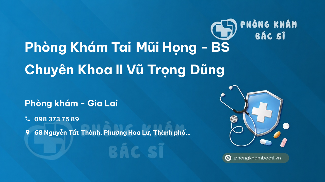 Phòng Khám Tai Mũi Họng - BS Chuyên Khoa II Vũ Trọng Dũng, Thành phố Pleiku