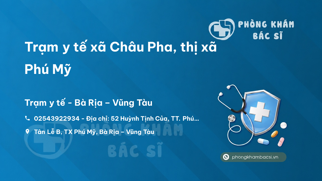 Trạm y tế xã Châu Pha, thị xã Phú Mỹ số điện thoại và đánh giá