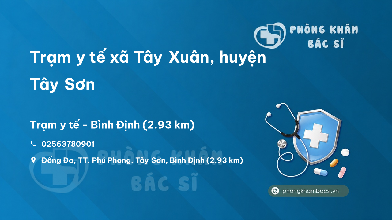 Trạm y tế xã Tây Xuân, huyện Tây Sơn số điện thoại và đánh giá
