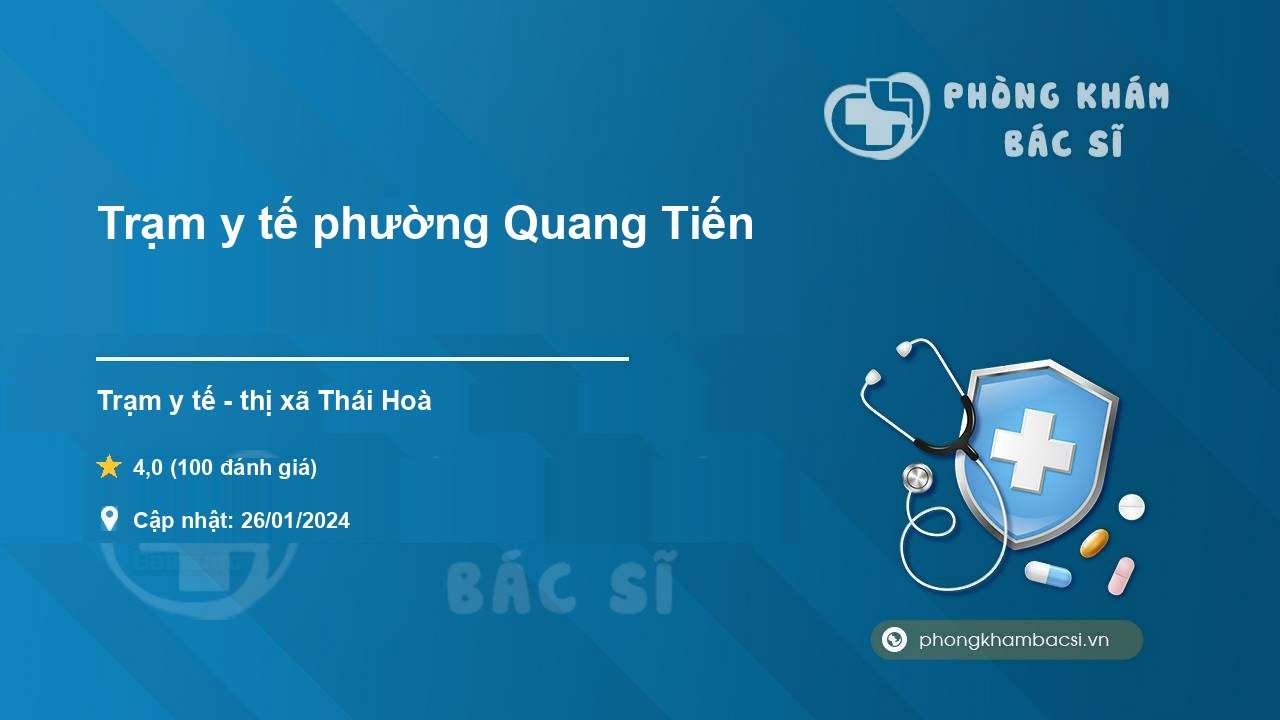 Trạm y tế phường Quang Tiến, thị xã Thái Hoà số điện 