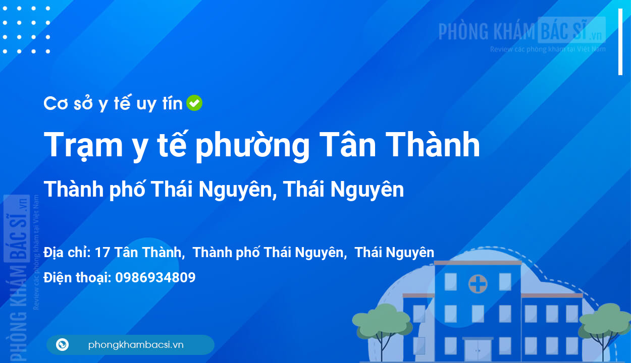 Trạm y tế phường Tân Thành, thành phố Thái Nguyên số điện thoại và đánh giá