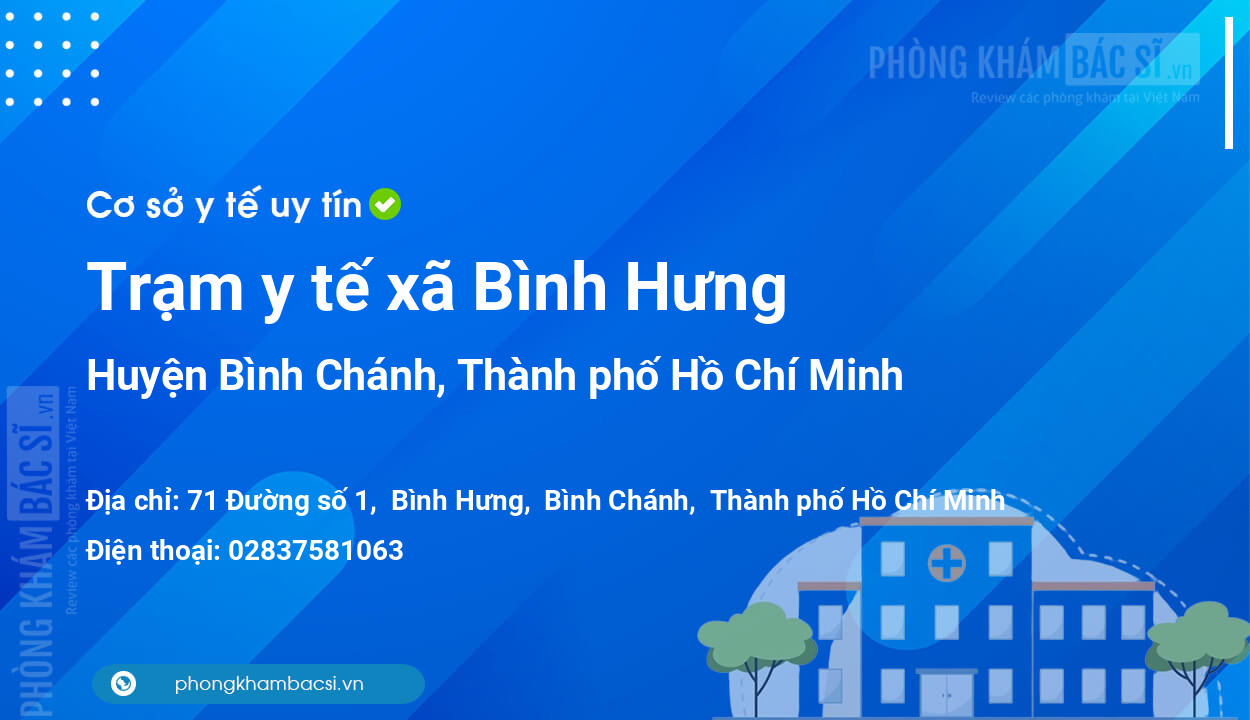 Trạm y tế xã Bình Hưng, huyện Bình Chánh số điện thoại và đánh giá