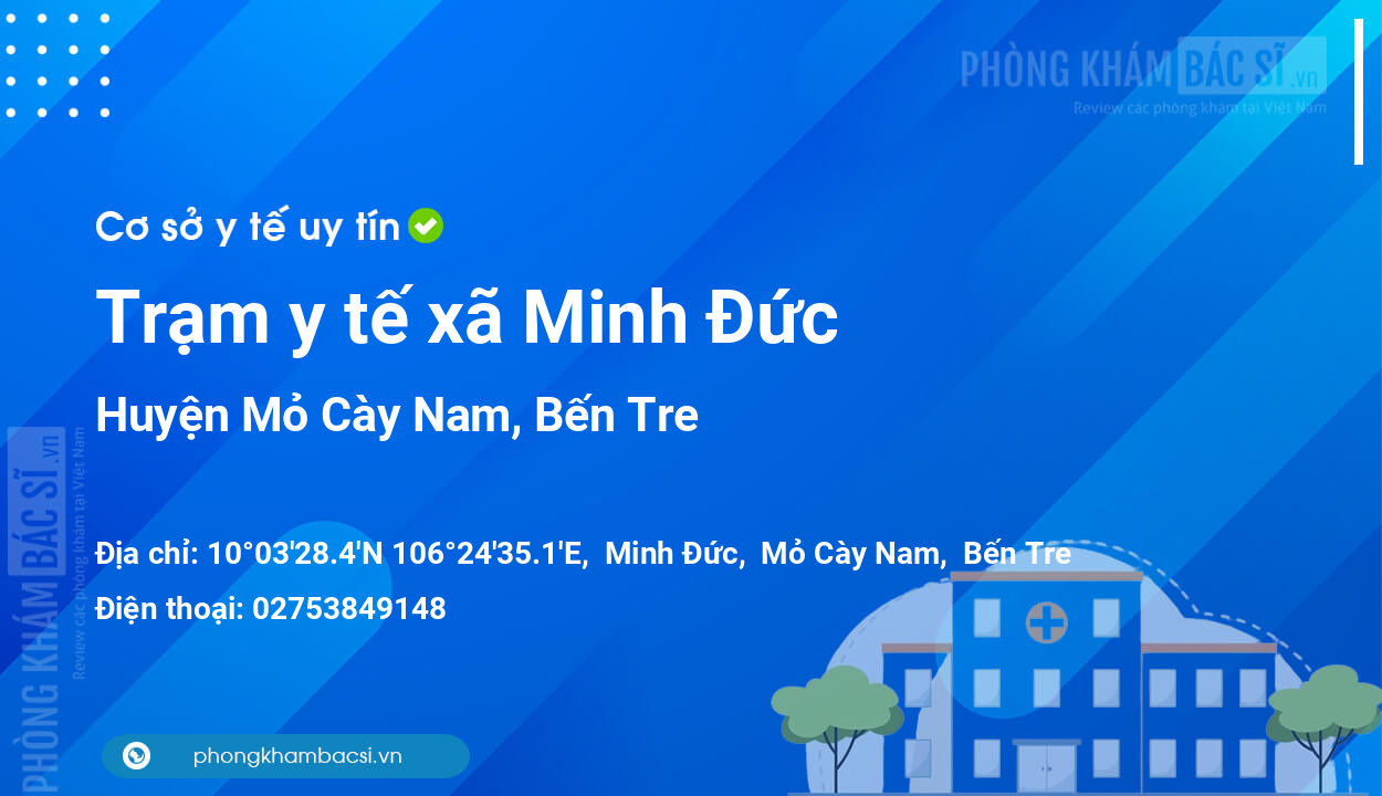 Trạm y tế xã Minh Đức, huyện Mỏ Cày Nam số điện thoại và đánh giá