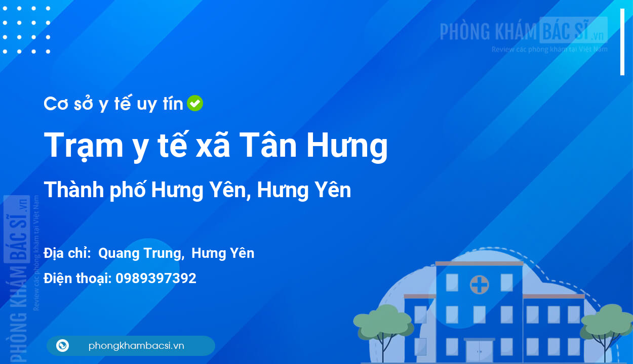 Trạm y tế xã Tân Hưng, thành phố Hưng Yên số điện thoại và đánh giá