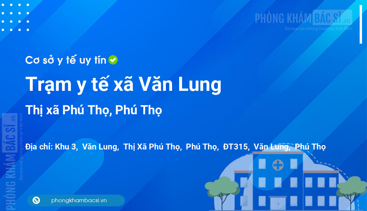 Trạm y tế xã Văn Lung, thị xã Phú Thọ số điện thoại và đánh giá