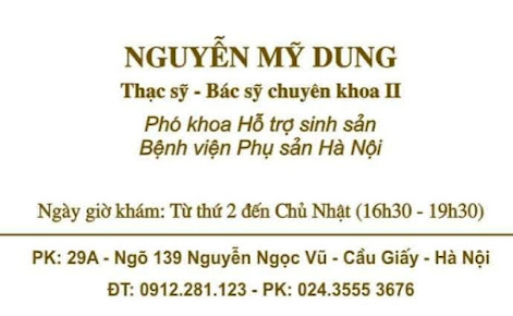 Phòng Khám Chuyên Khoa Phụ Sản - TS.BS.CK2 Nguyễn Mỹ Dung